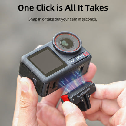 For DJI Osmo Action 5 Pro / 4 / 3 Sunnylife Foldable Magnetic Quick Release Mount Action Camera Selfie Stick Tripod Adapter Cam Stand, AD887 For DJI Osmo 360 / Action 5 Pro