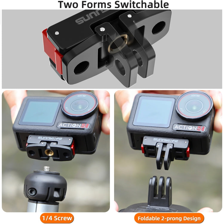 For DJI Osmo Action 5 Pro / 4 / 3 Sunnylife Foldable Magnetic Quick Release Mount Action Camera Selfie Stick Tripod Adapter Cam Stand, AD887 For DJI Osmo 360 / Action 5 Pro