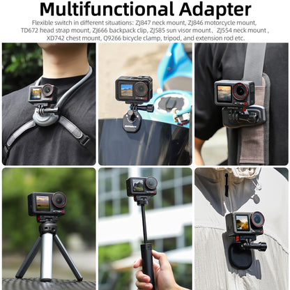 For DJI Osmo Action 5 Pro / 4 / 3 Sunnylife Foldable Magnetic Quick Release Mount Action Camera Selfie Stick Tripod Adapter Cam Stand, AD887 For DJI Osmo 360 / Action 5 Pro