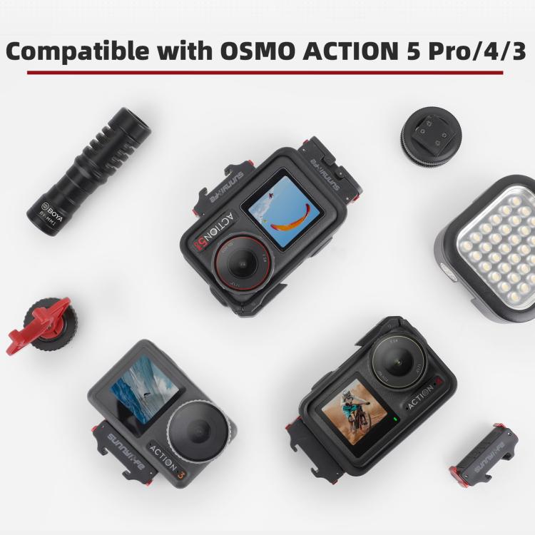 For DJI Osmo Action 5 Pro / 4 / 3 Sunnylife Magnetic Quick-Release Cold Shoe Adapter Action Camera Fill Light Microphone Adapter, AD938 For DJI Osmo 360 / Action 5 Pro
