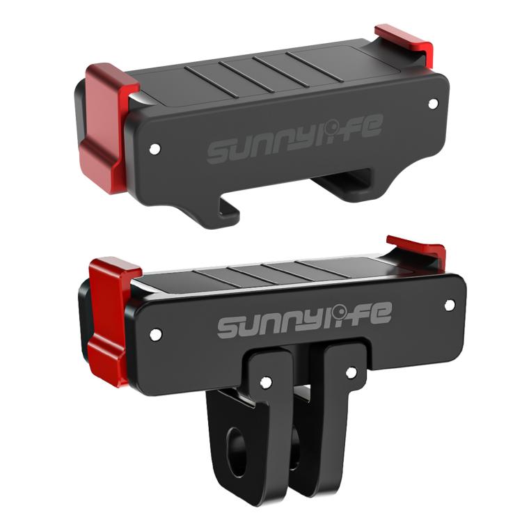 For DJI Osmo Action 5 Pro / 4 / 3 Sunnylife Foldable Magnetic Quick Release Mount + Magnetic Cold Shoe Adapter, AD938+AD887 For DJI Osmo Action 5 Pro / 4 / 3