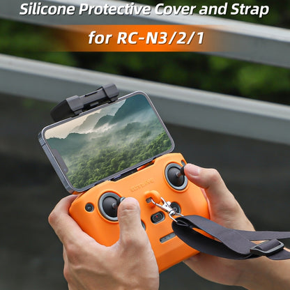 For DJI Neo / Mini 4 Pro / RC-N3 / RC-N2 / RC-N1 Sunnylife Controller Protective Cover Silicone Case with Neck Strap
