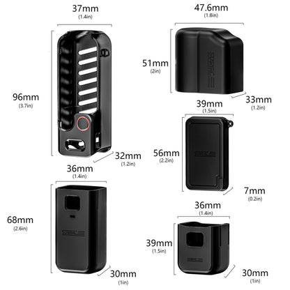 For DJI OSMO Pocket 3 STARTRC 5 in 1 Body Lens Handle Screen Silicone TPU Case, 5 in 1 Case