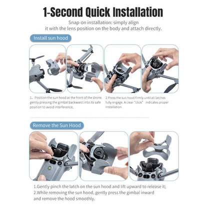 For DJI Mini 4 Pro STARTRC Lens Hood Gimbal Anti-Glare Sunshade Cover, For DJI Mini 5 Pro