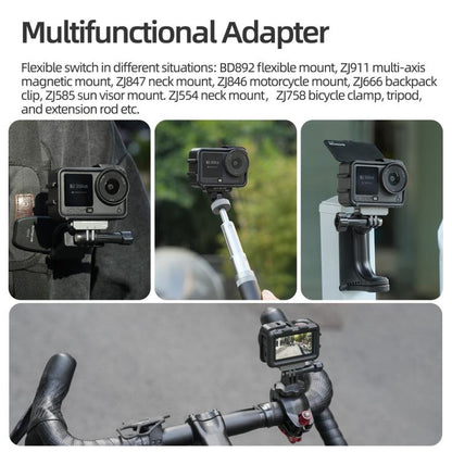 For DJI Osmo Action 6 Sunnylife Protective Case Frame Mount AdapterHousing Case with Detachable Sun Hood, For DJI Osmo Action 6