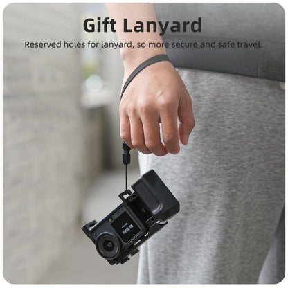 For DJI Action 6 Sunnylife 2-in-1 Detachable Protective Frame & Street Photography Handle Ergonomic Hand Grip Quick Release Shutter Handle, For DJI Action 6