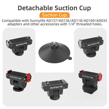 Sunnylife Magnetic Quick-Release Ball-Joint Adapter Mount 360 Rotatable Suction Cup Bracket For DJI Osmo 360 / Action 5 Pro / 4 / 3, For DJI Osmo 360 / Action 5 Pro / 4 / 3
