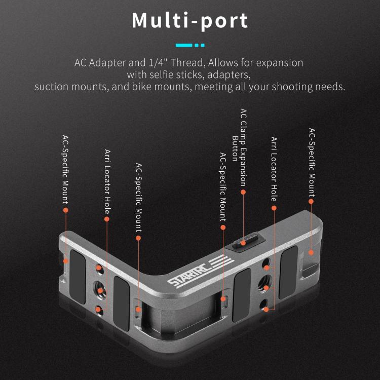 For DJI Osmo Action 5 Pro / 4 / 3 STARTRC L-shaped Magnetic Quick Release Bracket, For DJI Osmo Action 5 Pro / 4 / 3
