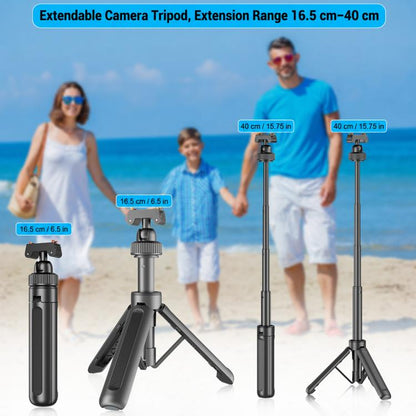 VT-14 Magnetic Tabletop Tripod Telescopic BallHead Selfie Stick for GoPro, Action Camera, VT-10