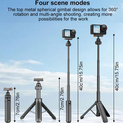 VT-09 Magnetic Handheld Selfie Stick Mini Desktop Telescopic Tripod for DJI Action 5 Pro / 4 / 3, VT-09