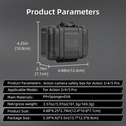 For DJI OSMO Action 5 Pro / 4 / 3 Camera Hard Storage Box Bag Protective Case, For DJI OSMO Action 5 Pro / 4 / 3