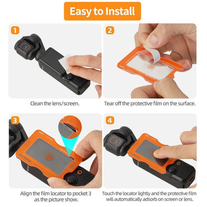 For DJI Osmo Pocket 3 Sunnylife Lens Screen Protector AR Anti-reflection Tempered Glass Film with Film Locator, Lens Screen Protector