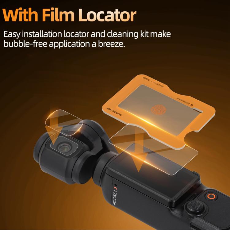 For DJI Osmo Pocket 3 Sunnylife Screen Protector AR Anti-reflection Tempered Glass Film with Film Locator, Screen Protector