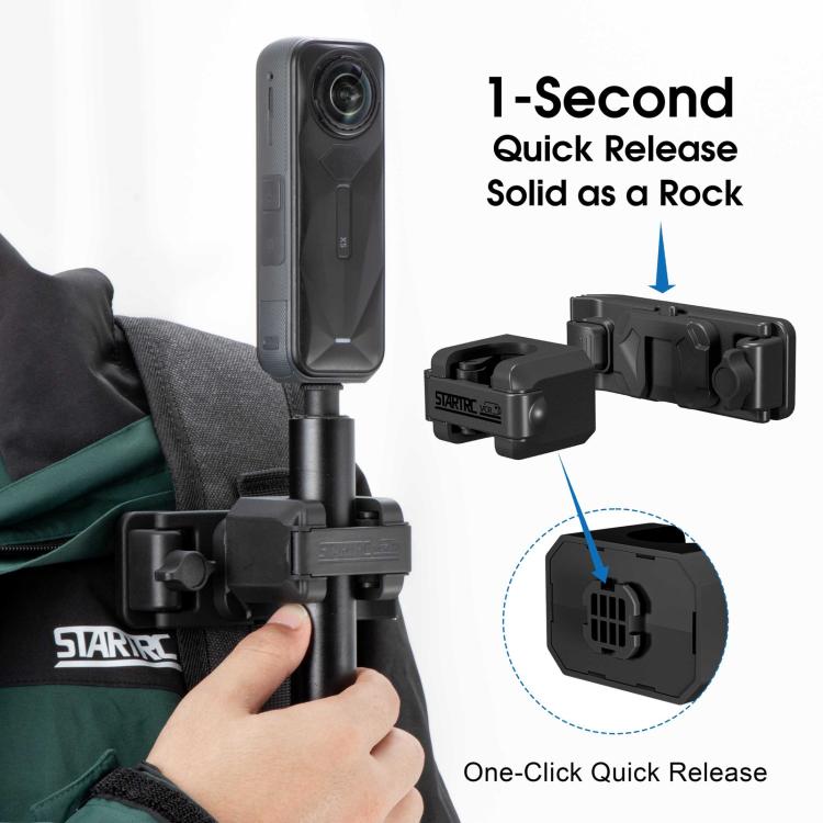 STARTRC Quick-Release Backpack Mount Clip Bracket for Selfie Stick or Action Camera, Quick-Release Clip