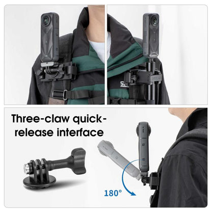 STARTRC Quick-Release Backpack Mount Clip Bracket for Selfie Stick or Action Camera, Quick-Release Clip