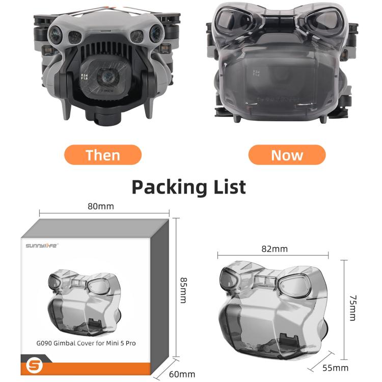 For DJI Mini 5 Pro Sunnylife Integrated Gimbal Protector Cover Transparent Lens Cap Vision System Protector, For DJI Mini 5 Pro