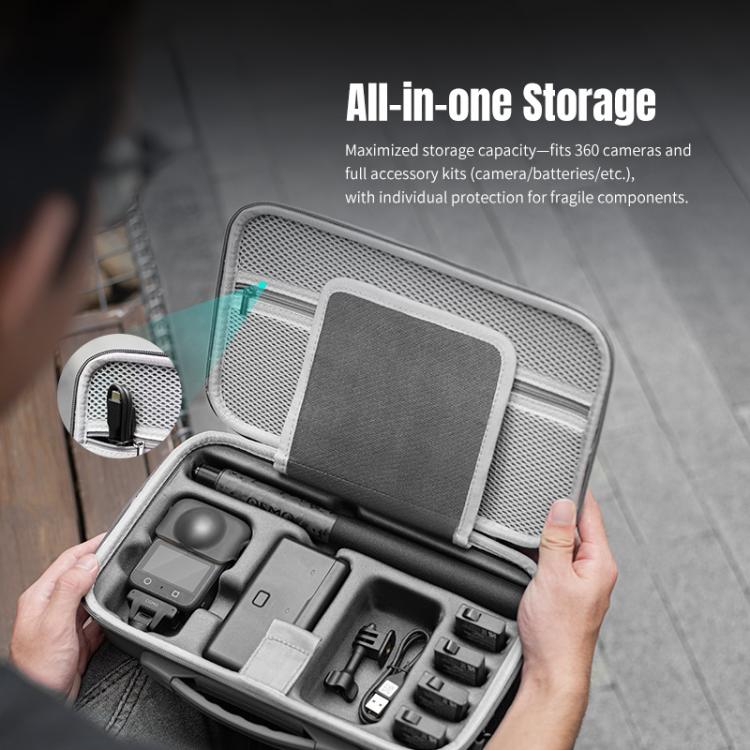 For DJI Osmo 360 STARTRC Full Kit Portable Handbag Shoulder PU Storage Bag, For DJI Osmo 360 PU