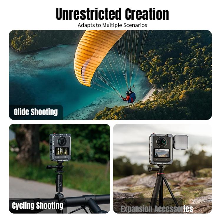 For DJI Osmo 360 STARTRC Metal Cage Frame with Cold Shoe, For DJI Osmo 360