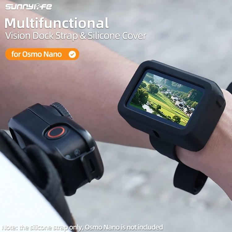 For DJI Osmo Nano Sunnylife Vision Dock Strap Wristband Expansion Band Silicone Protective Cover Bicycle Strap Cat Collar, For DJI Osmo Nano Vision Dock Cover