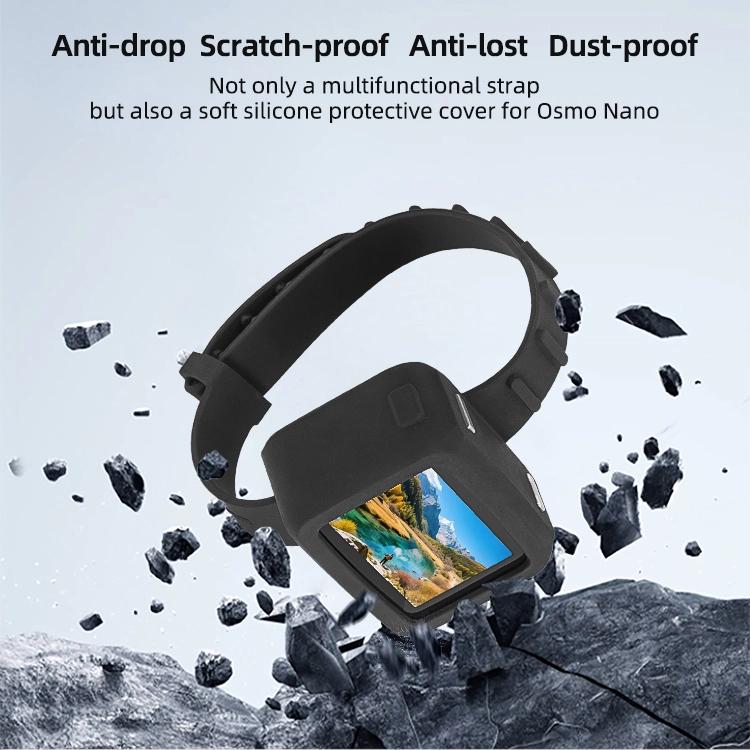 For DJI Osmo Nano Sunnylife Vision Dock Strap Wristband Expansion Band Silicone Protective Cover Bicycle Strap Cat Collar, For DJI Osmo Nano Vision Dock Cover