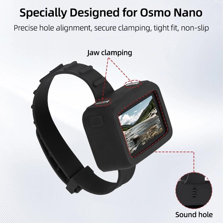 For DJI Osmo Nano Sunnylife Vision Dock Strap Wristband Expansion Band Silicone Protective Cover Bicycle Strap Cat Collar, For DJI Osmo Nano Vision Dock Cover