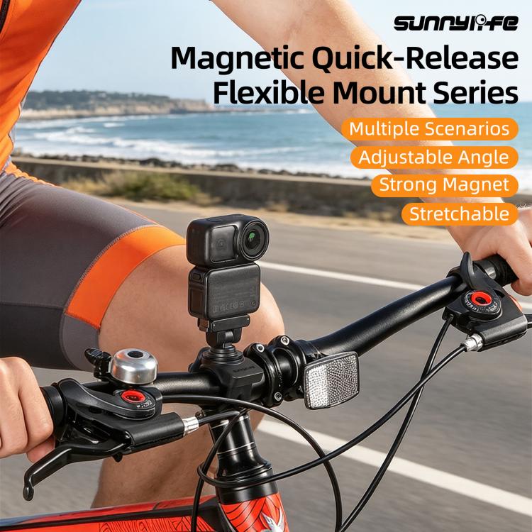 Sunnylife Magnetic Quick-Release Flexible Mount Series 360 Strap Wrap Band Mount Bike Tube Clip Holder For DJI Osmo 360 / Action 5 Pro / 4 / 3, For DJI Osmo 360 / Action 5 Pro / 4 / 3
