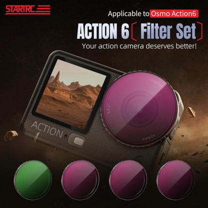 For DJI Osmo Action 6 STARTRC 4 in 1 CPL ND8 ND16 ND32 Camera Lens Filter, For DJI Osmo Action 6
