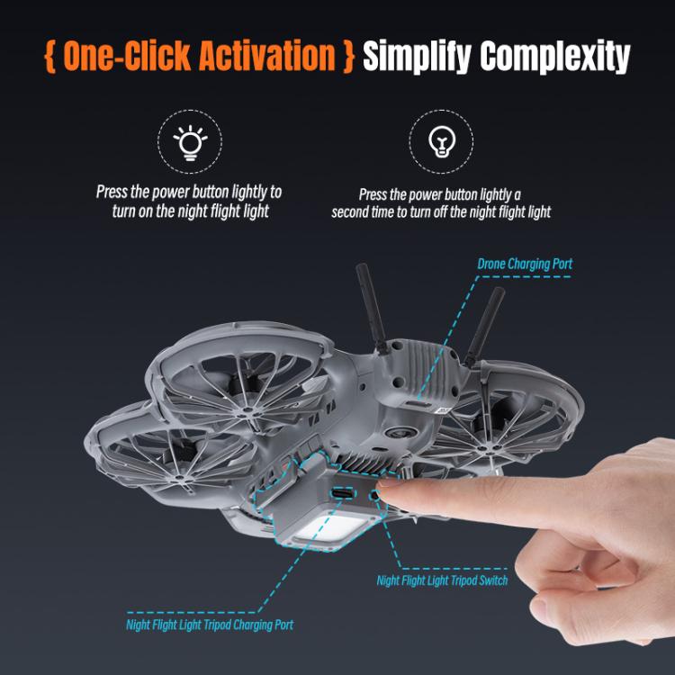 For DJI Neo 2 STARTRC LED Light Heightened Landing Gear Training Rack, For DJI Neo 2