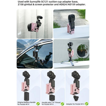 For DJI Osmo Pocket 4P / 4 Sunnylife Handheld Magnetic Mount with Filter Box Tabletop Base Bracket Angles Adjustable Holder, OP4-ZJ185