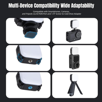 For DJI Osmo Pocket 3 STARTRC Cat Ears Magnetic Three Colors LED Fill Light with Fixed Clamp, For DJI Osmo Action 6 / 5 Pro / 4 / 3