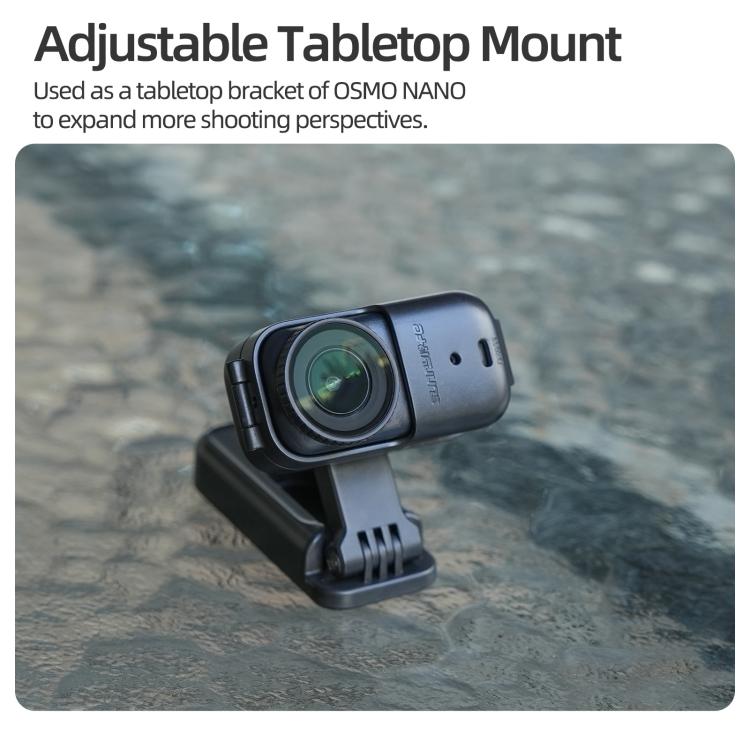 For DJI Osmo Nano Sunnylife Magnetic Mount 360 Degreee Rotation Angles Adjustable Tabletop Base Bracket, Magnetic Mount