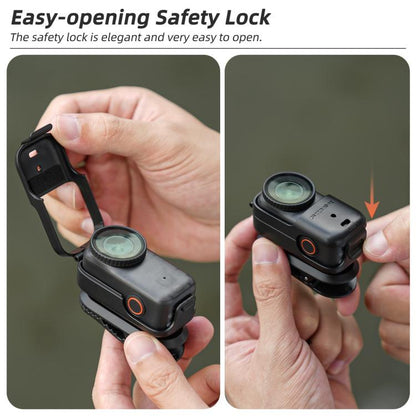 For DJI Osmo Nano Sunnylife Backpack Clip Action Camera Clamp 360 Degree Rotation Vertical-Horizontal Mount, Backpack Clip