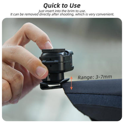 For DJI Osmo Nano Sunnylife Baseball Hat Clip Mount Baseball Cap Clamp Quick Release Mount Camera POV Vlog Holder, Cap Clamp
