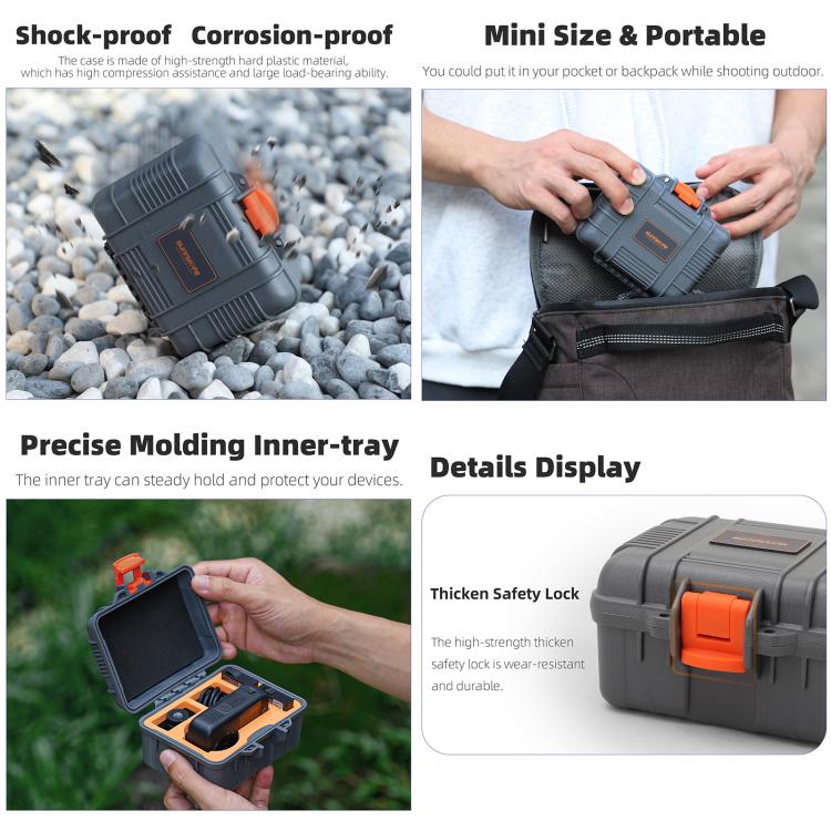 For DJI Osmo 360 Sunnylife Mini Travel Box Waterproof Carrying Box Shock-proof Hard Shell, For DJI Osmo 360