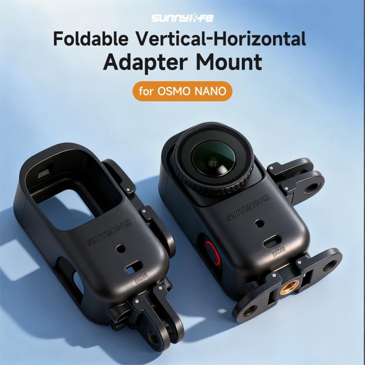 For DJI Osmo Nano Sunnylife Foldable Vertical-Horizontal Adapter Mount Protective Frame Mounting Brackets Housing Cover, Vertical-Horizontal Frame