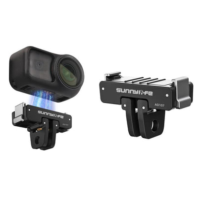 For DJI Osmo 360 Sunnylife Dual-Direction Magnetic Mount Quick-Release 1/4 Screw Foldable 2-prong Design Adapter Mount, AD107 For DJI Osmo 360