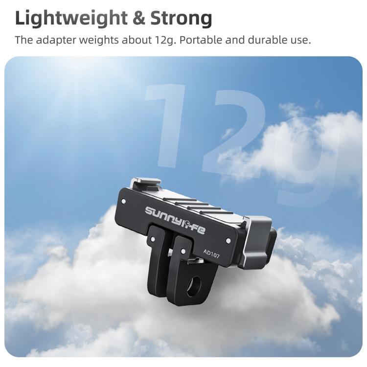 For DJI Osmo 360 Sunnylife Dual-Direction Magnetic Mount Quick-Release 1/4 Screw Foldable 2-prong Design Adapter Mount, AD107 For DJI Osmo 360
