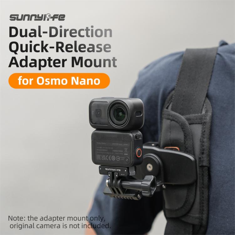 For DJI Osmo 360 Sunnylife Dual-Direction Magnetic Mount Quick-Release 1/4 Screw Foldable 2-prong Design Adapter Mount, AD107 For DJI Osmo 360