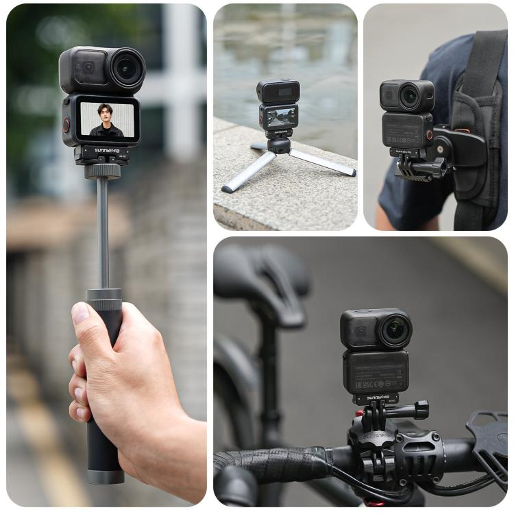 For DJI Osmo 360 Sunnylife Dual-Direction Magnetic Mount Quick-Release 1/4 Screw Foldable 2-prong Design Adapter Mount, AD107 For DJI Osmo 360