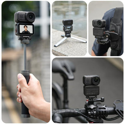 For DJI Osmo 360 Sunnylife Dual-Direction Magnetic Mount Quick-Release 1/4 Screw Foldable 2-prong Design Adapter Mount, AD107 For DJI Osmo 360