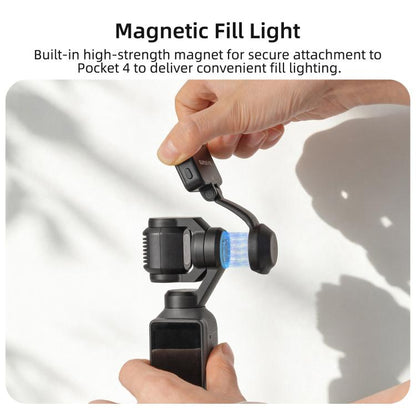 For DJI Osmo Pocket 4 Sunnylife Magnetic LED Video Light Adjustable Fill Light Tri-Color Dimmable Portable Fill Lamp