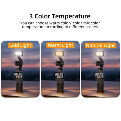 For DJI Osmo Pocket 4 Sunnylife Magnetic LED Video Light Adjustable Fill Light Tri-Color Dimmable Portable Fill Lamp