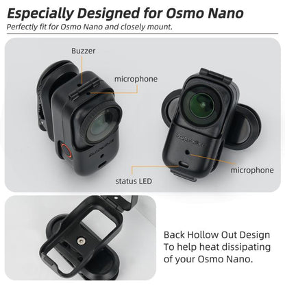 For DJI Osmo Nano Sunnylife Backpack Clip Action Camera Clamp 360 Rotation Vertical-Horizontal Mount 90 Tilt Upgraded Backpack Clip