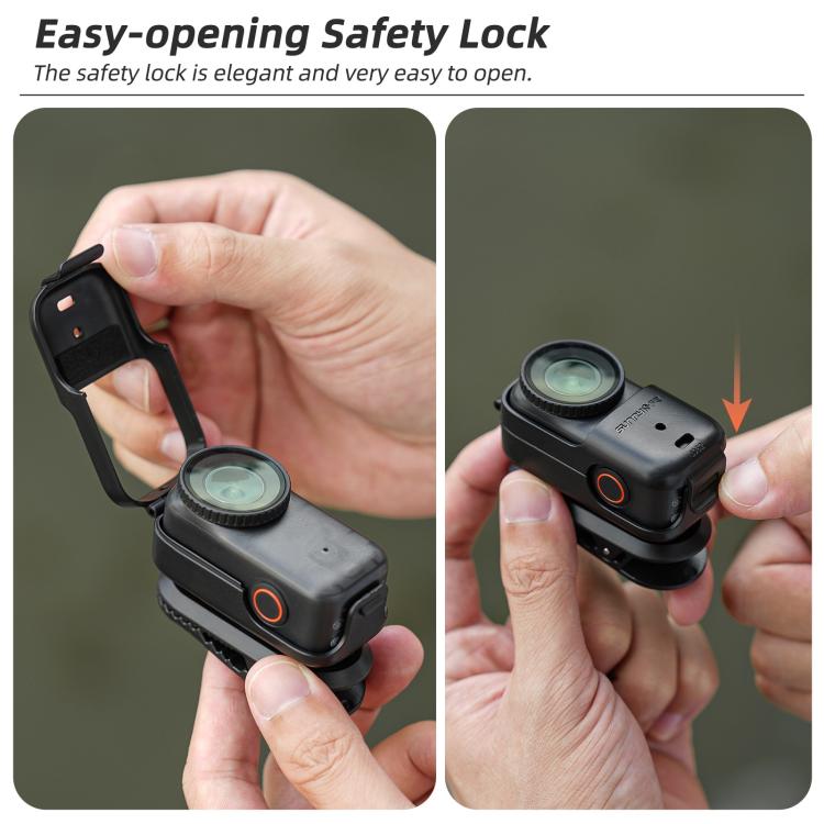 For DJI Osmo Nano Sunnylife Backpack Clip Action Camera Clamp 360 Rotation Vertical-Horizontal Mount 90 Tilt Upgraded Backpack Clip