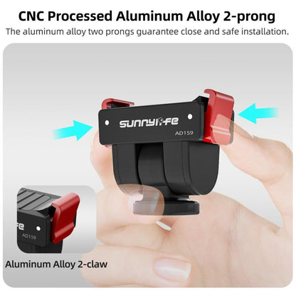 For DJI Osmo Pocket 4 / 3 Sunnylife Quick Release Adapter Mount 1/4 inch Interface 180 Degree Tilt Selfie Stick Adapter Stand, AD159 For DJI Osmo Pocket 4 / 3