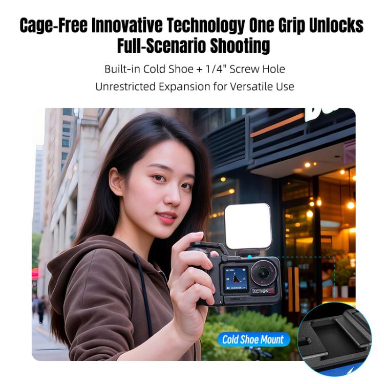 For DJI Osmo Action 5 Pro / 4 / 3 STARTRC 3 in 1 Expansion Power-Grip Street Shooting Handle Cage Kit, For DJI Osmo Action 5 Pro / 4 / 3 Power-Grip