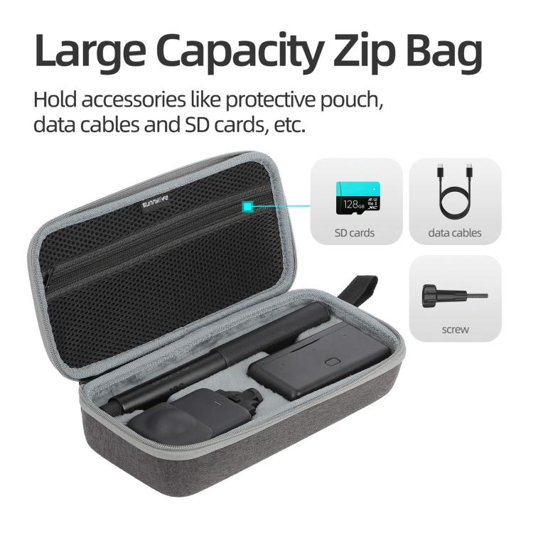 For DJI Osmo 360 Sunnylife Standard Travel Hard Storage Box Expansion Handbag, OS-B030