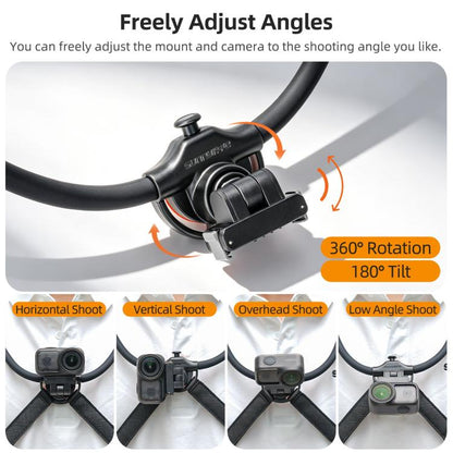 For DJI Osmo Nano / Action 6 Sunnylife Dual-Direction Magnetic Quick-Release Neck Mount Adjustable Selfie Holder with Body Strap, For DJI Osmo Nano / Action 6