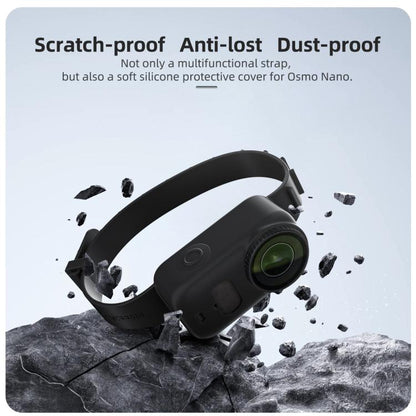 For DJI Osmo Nano Sunnylife Wristband Expansion Band Silicone Protective Cover Backpack Bicycle Strap Cat Collar, For DJI Osmo Nano Body Cover