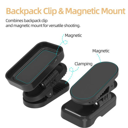 For DJI Osmo Nano Sunnylife Magnetic Backpack Clip Adjustable Action Camera Clamp Quick-Release Mount, ON-MJ244 For DJI Osmo Nano